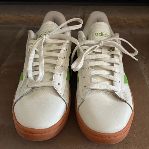 Adidas Womens Grand Court Alpha Lace Up Sneakers Casual Off White Green Size 8.5 - Picture 7 of 16